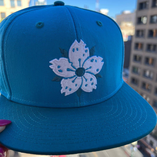 Teal Sakura Snapback