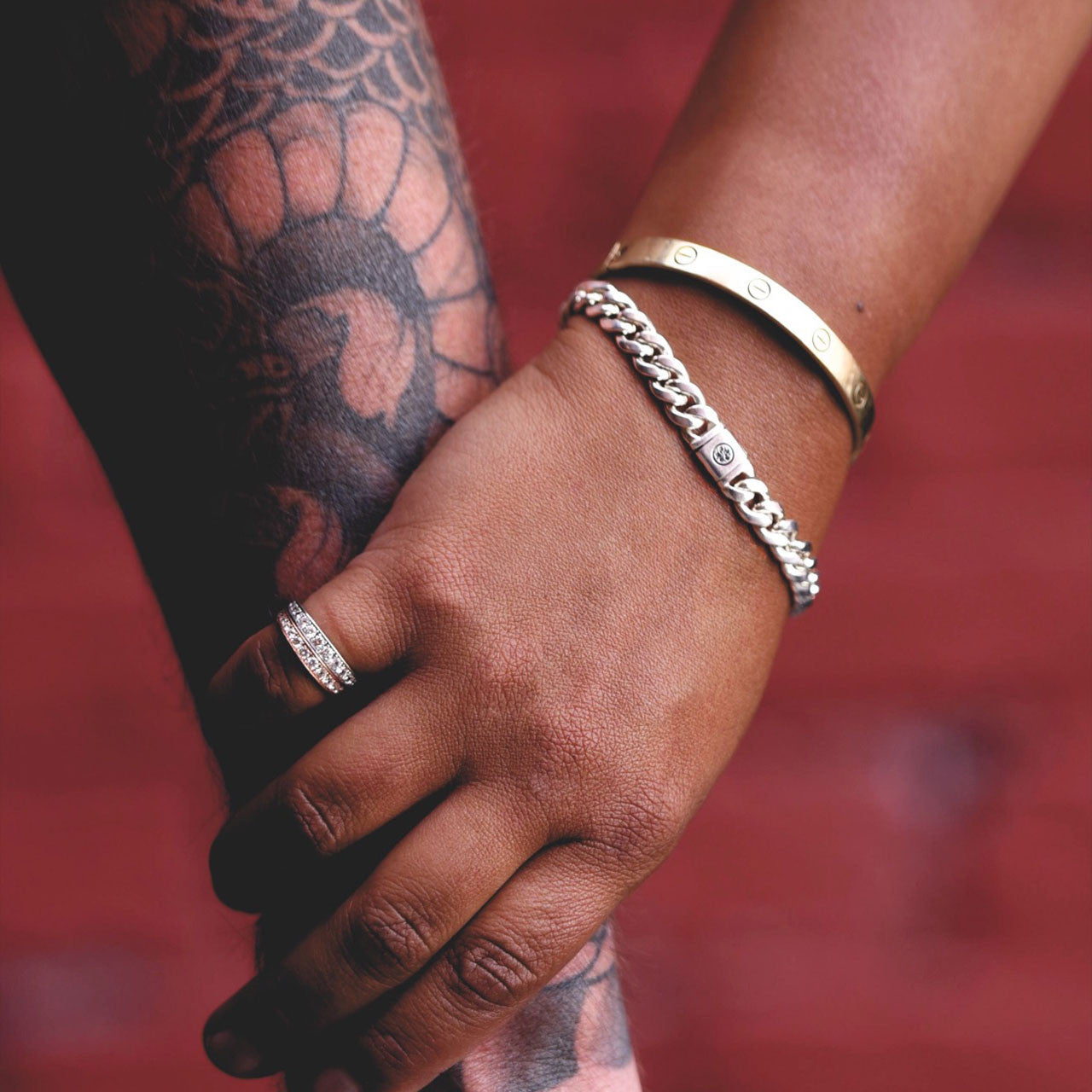 Cuban link hot sale wrist bracelet